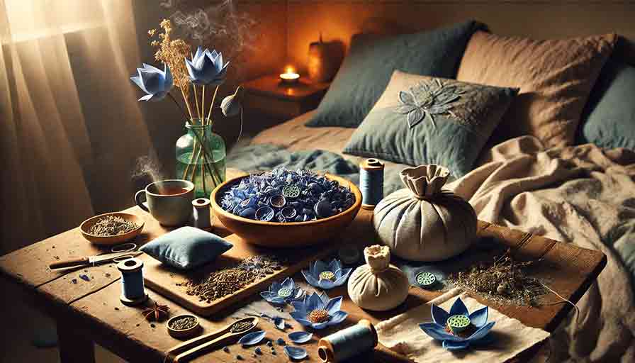 DIY Blue Lotus Sachets & Sleep Pillows for Restful Nights